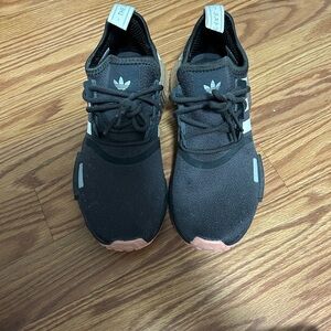 adidas Black Sneakers with Pink Toe Accents